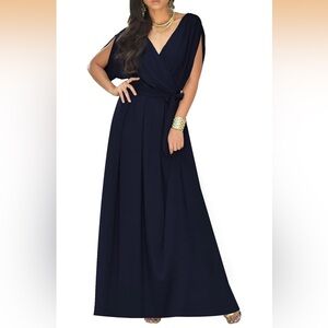 NWT Koh Koh Navy V-neck Gown Size Small